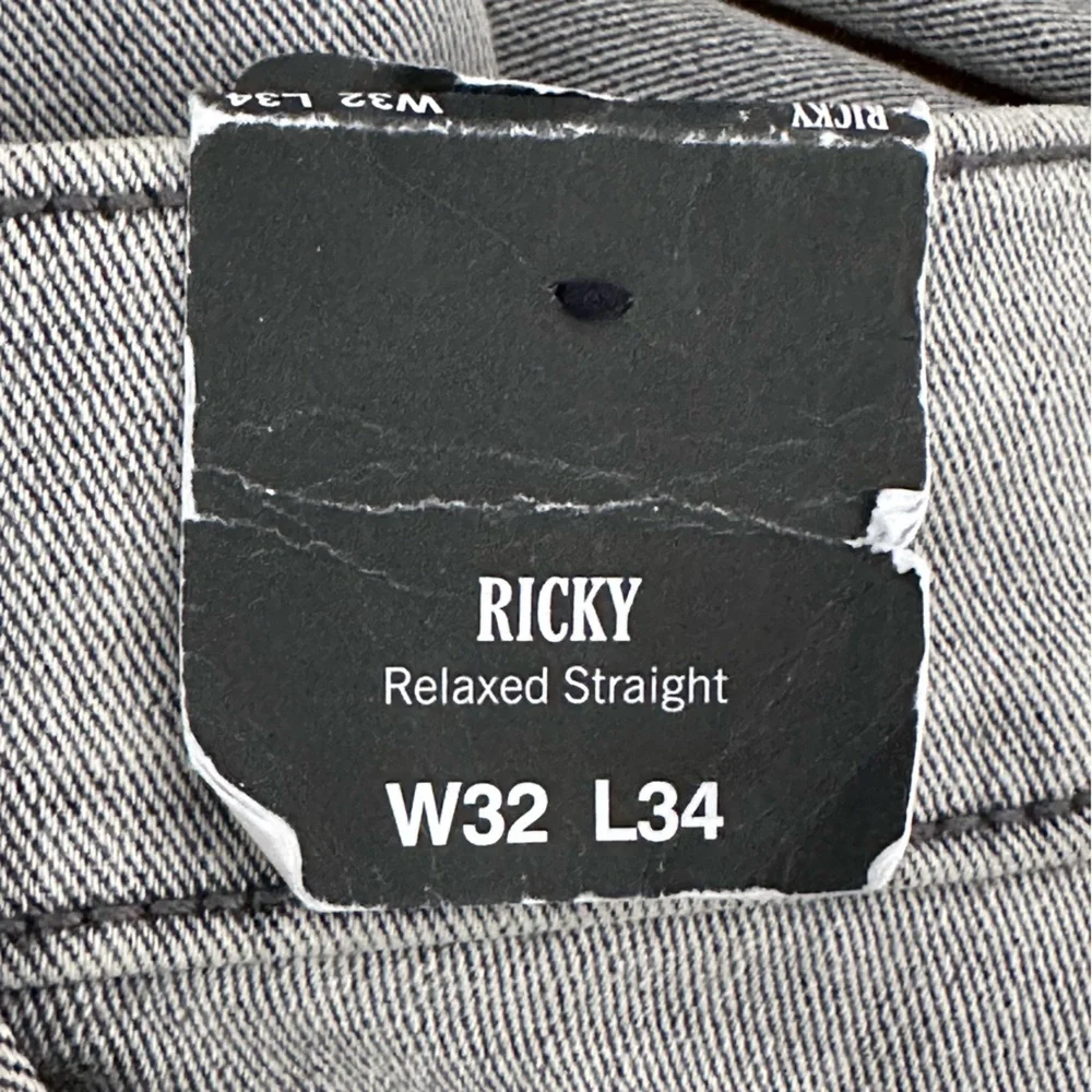 NEW True Religion The Ricky Relaxed Straight Jean Grey Silvery‎ Wash Size 32